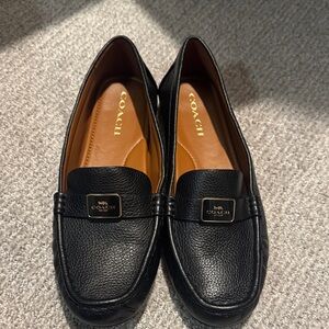 Coach Moana Driver Loafers - Black with Gold Plaque